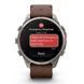 Смарт-годинник Garmin Fenix 9 Pro (47 мм) inReach з титановим корпусом і шкіряним ремінцем горіхового кольору