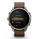 Смарт-годинник Garmin Fenix 9 Pro (47 мм) inReach з титановим корпусом і шкіряним ремінцем горіхового кольору