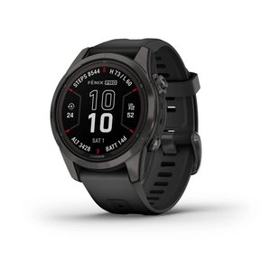 Смарт-годинник Garmin Fenix 7S Pro - Sapphire Solar Edition - темно-сірий титан DLC Carbon з чорним ремінцем 010-02776-11 фото