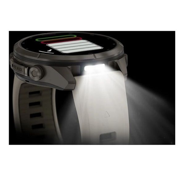 Смарт-часы Garmin Fenix 9 Pro (43 мм) с титановым корпусом и туманно-серым/темно-песочным силиконовым ремешком