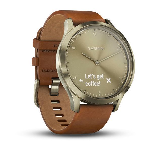 Смарт-часы Garmin Vivomove HR Premium Gold Tone Light Brown Small/Medium 010-01850-25 фото