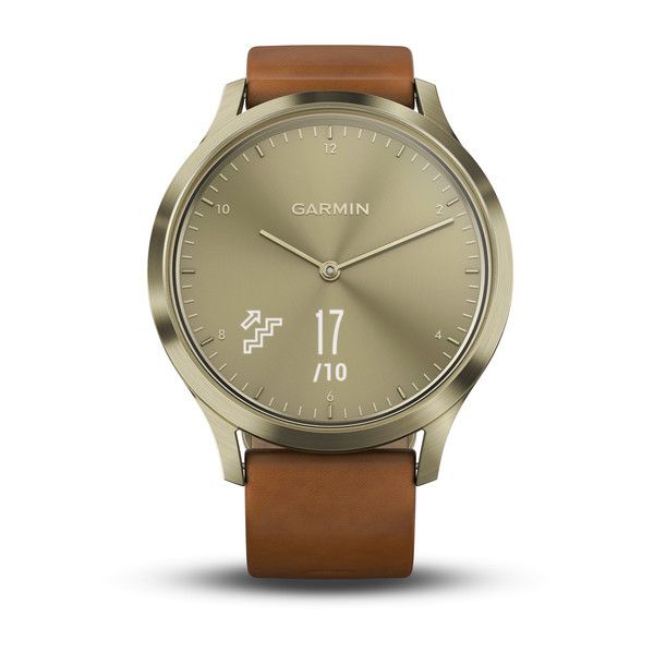 Смарт-годинник Garmin Vivomove HR Premium Gold Tone Light Brown Small/Medium 010-01850-25 фото