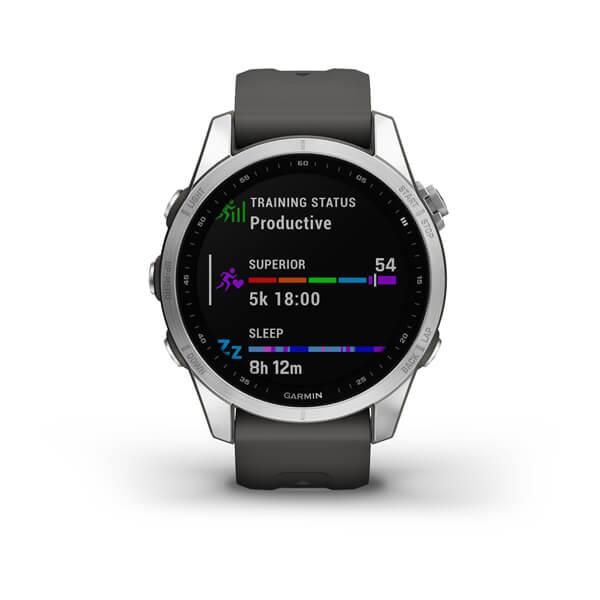 Смарт-годинник Garmin Fenix 7S сріблястий з ремінцем сірий графіт 010-02539-01 фото