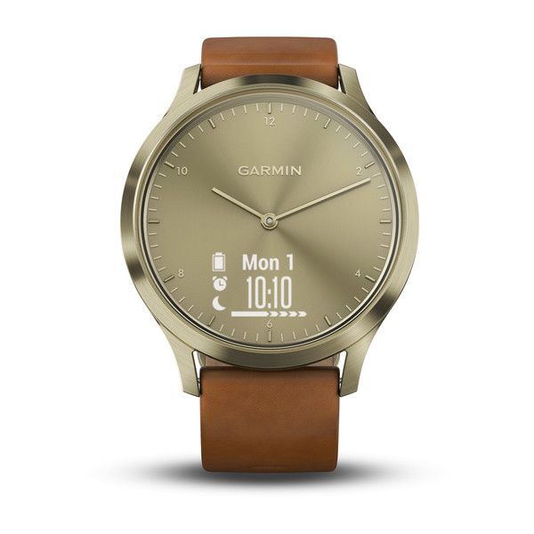 Смарт-часы Garmin Vivomove HR Premium Gold Tone Light Brown Small/Medium 010-01850-25 фото