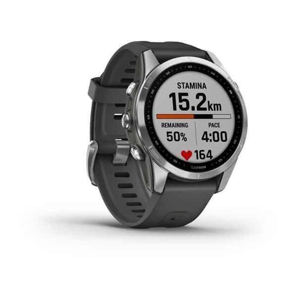 Смарт-часы Garmin Fenix 7S серебристые с ремешком серый графит 010-02539-01 фото