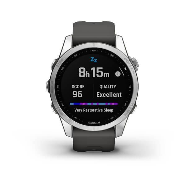 Смарт-годинник Garmin Fenix 7S сріблястий з ремінцем сірий графіт 010-02539-01 фото