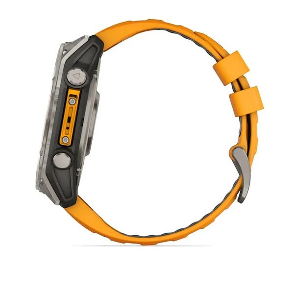 Смарт-годинник Garmin Fenix 8 – 51 мм, AMOLED Sapphire, титан із силіконовим ремінцем кольору Spark Orange/Graphite 010-02905-11 фото