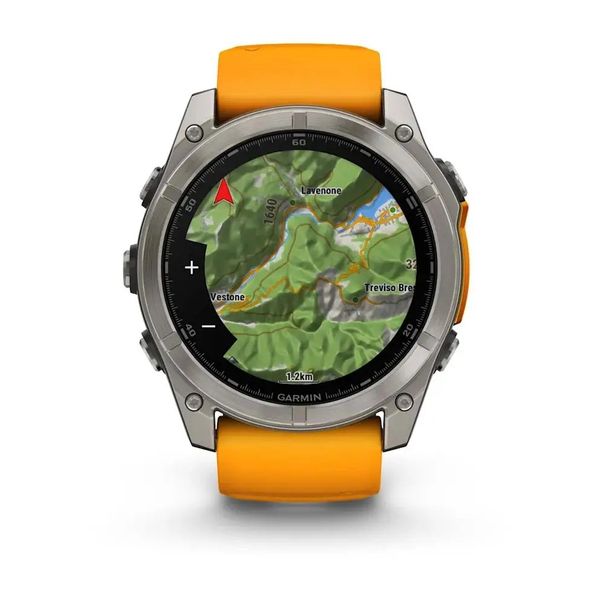 Смарт-часы Garmin Fenix 8 – 51 мм, AMOLED Sapphire, титан с силиконовым ремешком цвета Spark Orange/Graphite 010-02905-11 фото