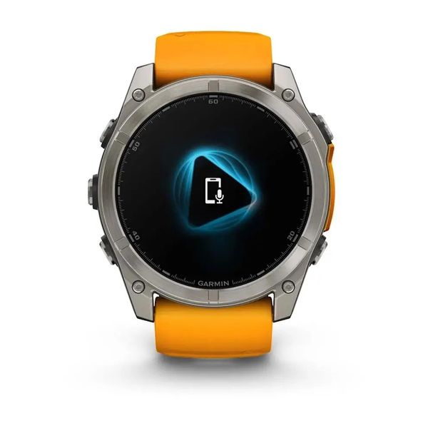 Смарт-часы Garmin Fenix 8 – 51 мм, AMOLED Sapphire, титан с силиконовым ремешком цвета Spark Orange/Graphite 010-02905-11 фото