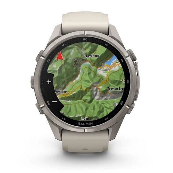 Смарт-часы Garmin Fenix 9 Pro (43 мм) с титановым корпусом и туманно-серым/темно-песочным силиконовым ремешком