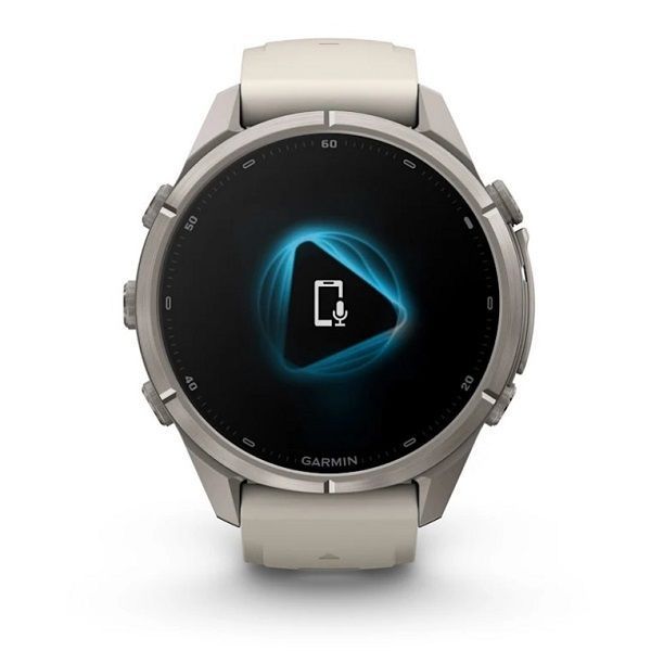 Смарт-часы Garmin Fenix 9 Pro (43 мм) с титановым корпусом и туманно-серым/темно-песочным силиконовым ремешком