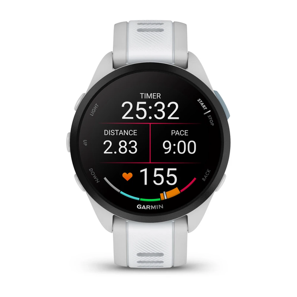 Смарт-годинник Garmin Forerunner 165, силіконовий ремінець кольору туманно-сірий/білий камінь 010-02863-21 фото