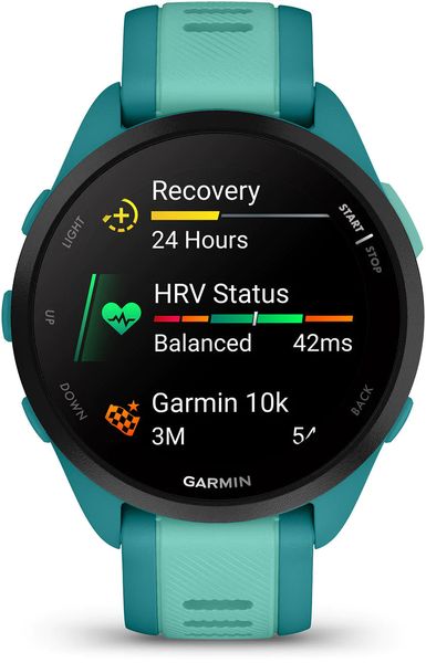 Смарт-часы Garmin Forerunner 165 Music, силиконовый ремешок цвета бирюзовый/аква 010-02863-32 фото