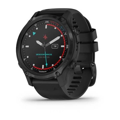 Смарт-часы Garmin Descent Mk2S Carbon Gray DLC Black с черным силиконовым ремешком 010-02403-04 фото