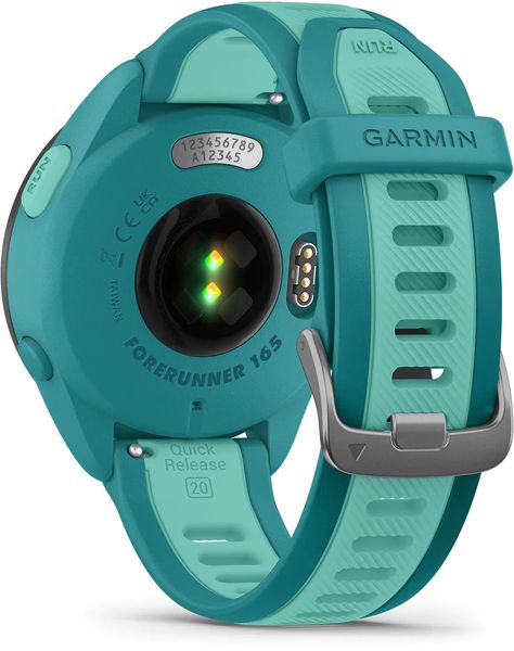 Смарт-годинник Garmin Forerunner 165 Music, силіконовий ремінець кольору бірюзовий/аква 010-02863-32 фото