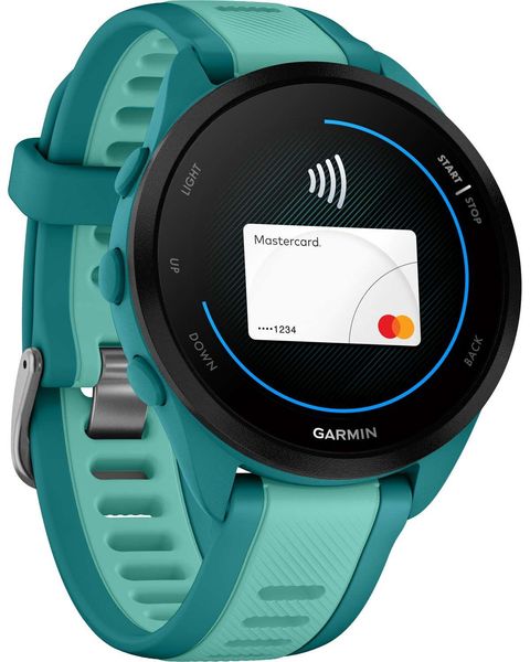 Смарт-часы Garmin Forerunner 165 Music, силиконовый ремешок цвета бирюзовый/аква 010-02863-32 фото