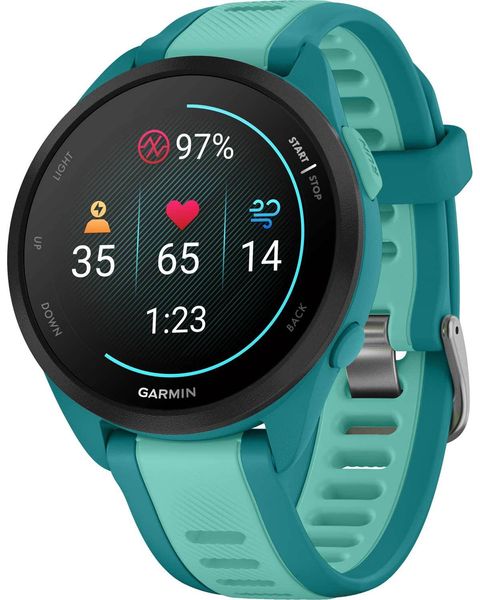 Смарт-годинник Garmin Forerunner 165 Music, силіконовий ремінець кольору бірюзовий/аква 010-02863-32 фото