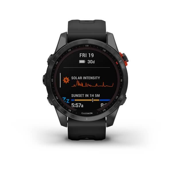 Смарт-часы Garmin Fenix 7S Solar серые с черным ремешком 010-02539-13 фото