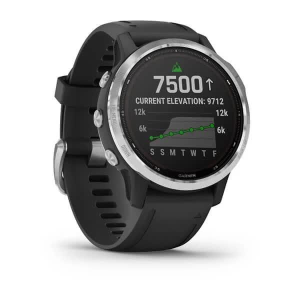 Смарт-часы Garmin Fenix 6S Solar серебристые с черным ремешком 010-02409-00 фото