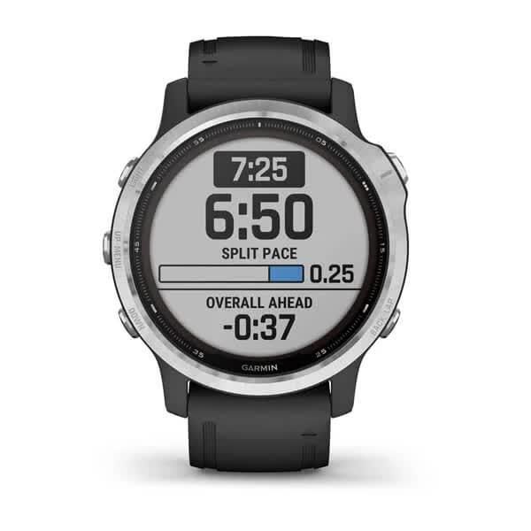 Смарт-часы Garmin Fenix 6S Solar серебристые с черным ремешком 010-02409-00 фото