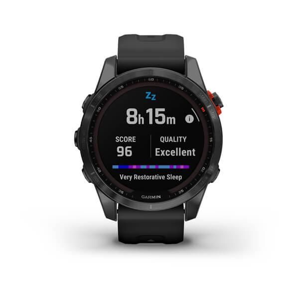 Смарт-годинник Garmin Fenix 7S Solar сірий з чорним ремінцем 010-02539-13 фото