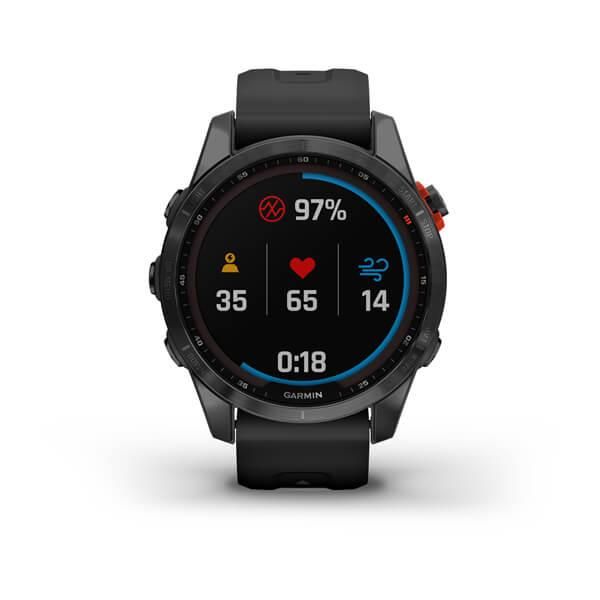 Смарт-годинник Garmin Fenix 7S Solar сірий з чорним ремінцем 010-02539-13 фото