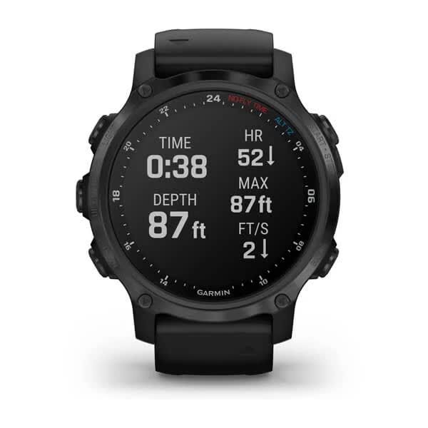 Смарт-годинник Garmin Descent Mk2S Carbon Gray DLC Black з чорним силіконовим ремінцем 010-02403-04 фото