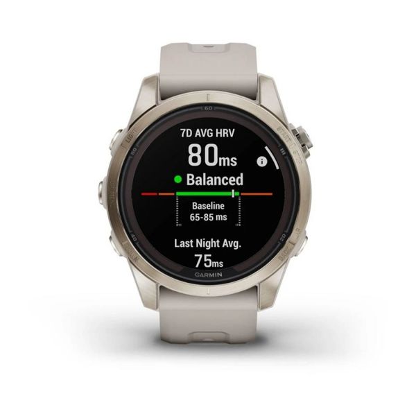 Смарт-годинник Garmin Fenix 7S Pro - Sapphire Solar Edition - ніжно-золотистий зі світло-пісочним ремінцем 010-02776-15 фото