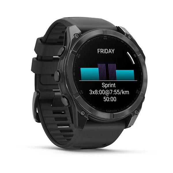 Смарт-годинник Garmin Fenix 8 – 51 мм, AMOLED, сланцево-сірий з чорним силіконовим ремінцем 010-02905-00 фото