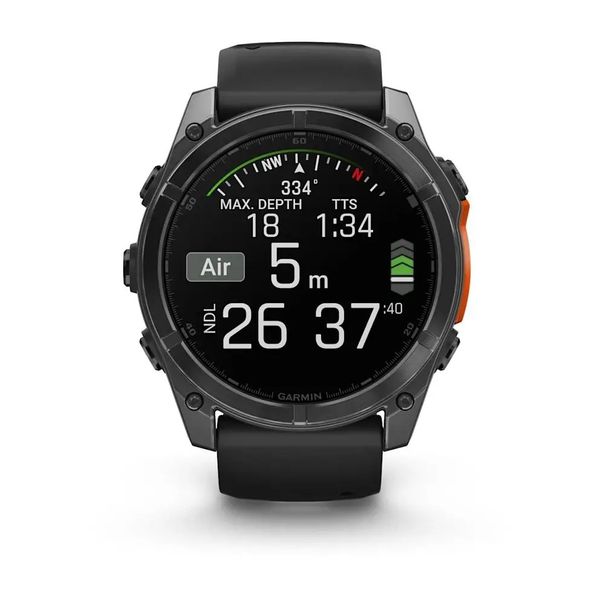 Смарт-часы Garmin Fenix 8 – 51 мм, AMOLED, сланцево-серые с черным силиконовым ремешком 010-02905-00 фото