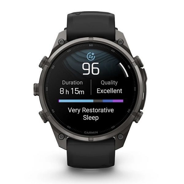 Смарт-годинник Garmin Fenix 9 Pro (47 мм) inReach з титановим корпусом Carbon Gray DLC і чорно-сірим силіконовим ремінцем