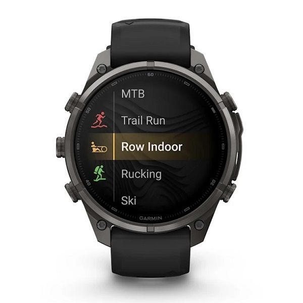 Смарт-годинник Garmin Fenix 9 Pro (47 мм) inReach з титановим корпусом Carbon Gray DLC і чорно-сірим силіконовим ремінцем
