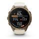 Смарт-годинник Garmin Fenix 9 Pro (43 мм) з титановим корпусом Autumn Gold і кремово-сірим силіконовим ремінцем