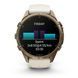 Смарт-годинник Garmin Fenix 9 Pro (43 мм) з титановим корпусом Autumn Gold і кремово-сірим силіконовим ремінцем
