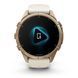 Смарт-годинник Garmin Fenix 9 Pro (43 мм) з титановим корпусом Autumn Gold і кремово-сірим силіконовим ремінцем