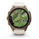 Смарт-годинник Garmin Fenix 9 Pro (43 мм) з титановим корпусом Autumn Gold і кремово-сірим силіконовим ремінцем