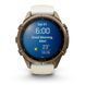 Смарт-годинник Garmin Fenix 9 Pro (43 мм) з титановим корпусом Autumn Gold і кремово-сірим силіконовим ремінцем