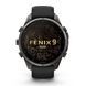 Смарт-годинник Garmin Fenix 9 Pro (47 мм) inReach з титановим корпусом Carbon Gray DLC і чорно-сірим силіконовим ремінцем