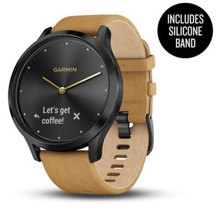 Смарт-годинник Garmin Vivomove HR Premium Black Tan One Size (універсальний) 010-01850-00 фото