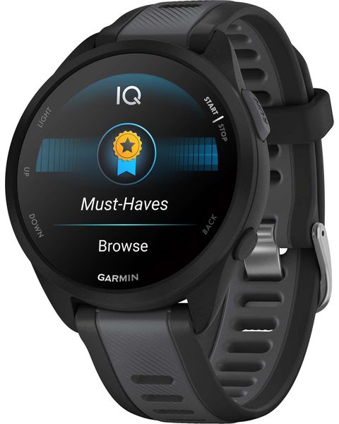 Смарт-годинник Garmin Forerunner 165 Music, чорний/сланцево-сірий силіконовий ремінець 010-02863-30 фото