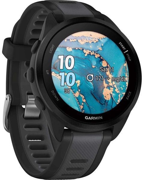 Смарт-годинник Garmin Forerunner 165 Music, чорний/сланцево-сірий силіконовий ремінець 010-02863-30 фото