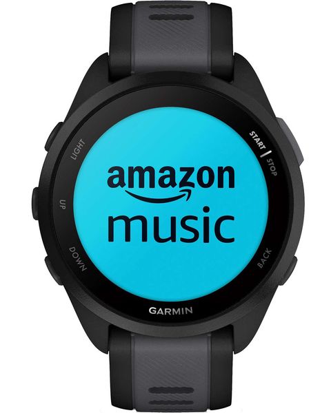 Смарт-годинник Garmin Forerunner 165 Music, чорний/сланцево-сірий силіконовий ремінець 010-02863-30 фото