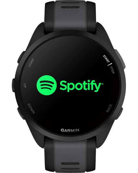 Смарт-годинник Garmin Forerunner 165 Music, чорний/сланцево-сірий силіконовий ремінець 010-02863-30 фото