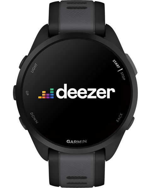 Смарт-годинник Garmin Forerunner 165 Music, чорний/сланцево-сірий силіконовий ремінець 010-02863-30 фото