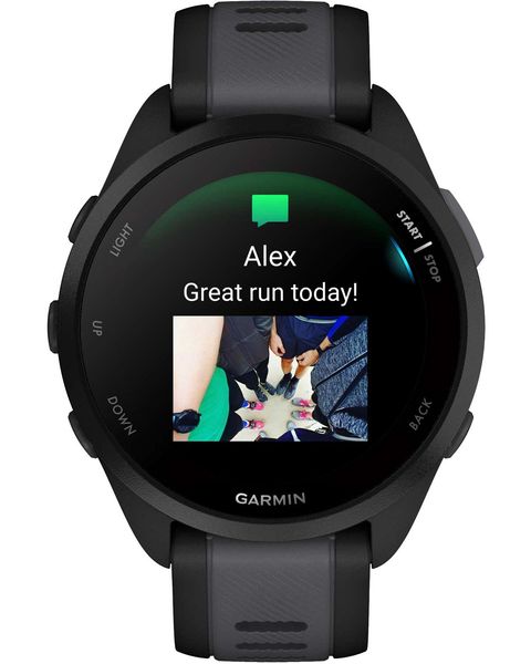 Смарт-годинник Garmin Forerunner 165 Music, чорний/сланцево-сірий силіконовий ремінець 010-02863-30 фото