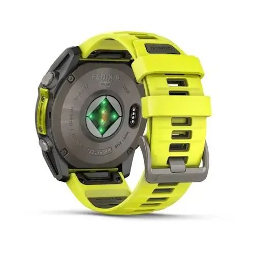 Смарт-годинник Garmin Fenix 8 – 51 мм, Solar Sapphire, титан з яскраво-жовтим/графітовим силіконовим ремінцем 010-02907-21 фото