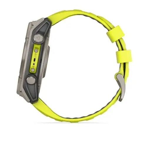 Смарт-часы Garmin Fenix 8 – 51 мм, Solar Sapphire, титан с ярко-желтым/графитовым силиконовым ремешком 010-02907-21 фото