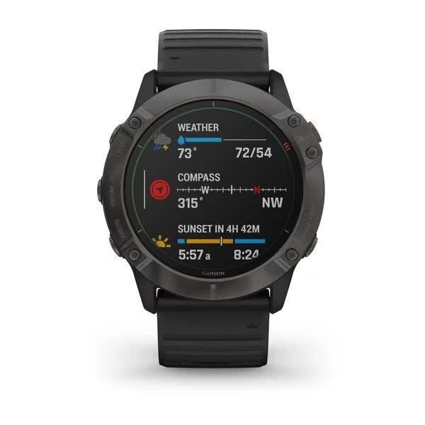 Смарт-годинник Garmin Fenix 6X Pro Solar титановий сірий DLC з чорним ремінцем 010-02157-21 фото