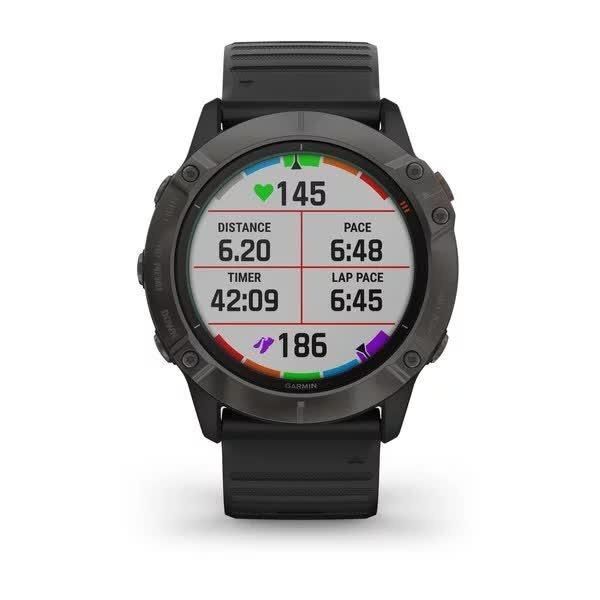 Смарт-часы Garmin Fenix 6X Pro Solar серые титановые DLC с черным ремешком 010-02157-21 фото