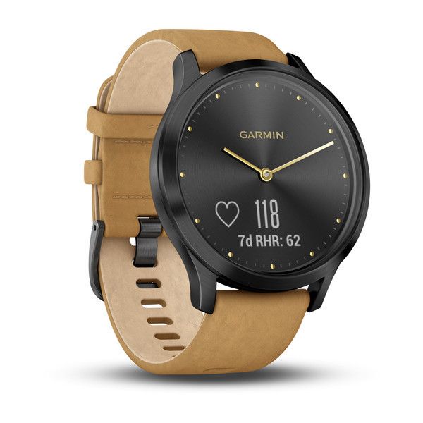 Смарт-годинник Garmin Vivomove HR Premium Black Tan One Size (універсальний) 010-01850-00 фото